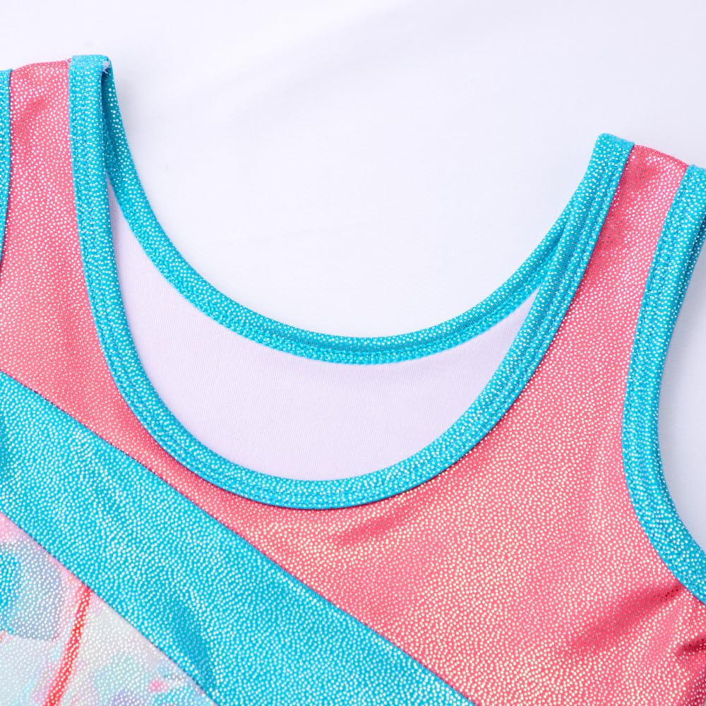HOZIY Girls Gymnastics Practice Leotards for Girls 4t 5t Coral Floral Equipments Kids Leo Orange Leotardos De Gimnasia Para Niñas