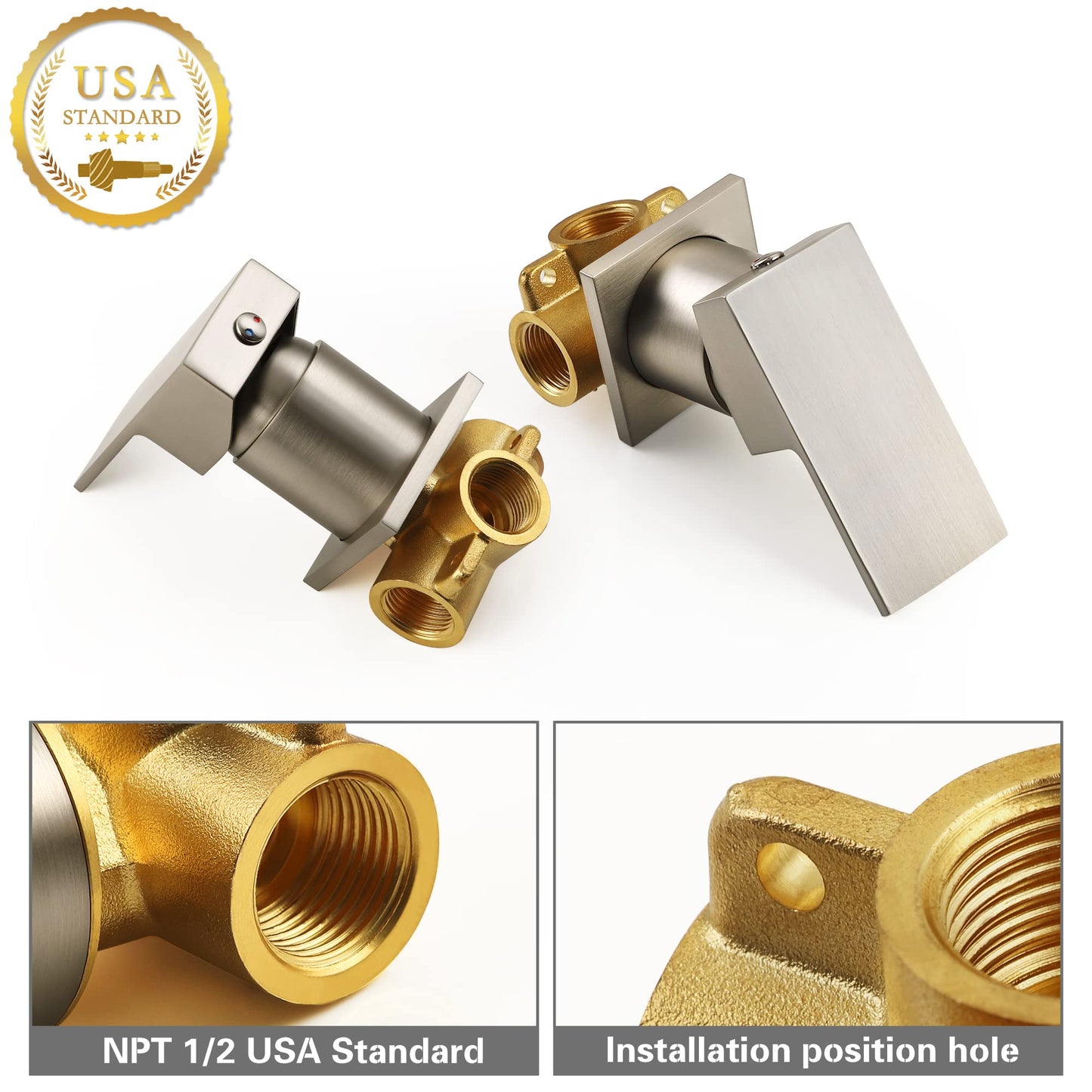 SKOWLL Wall Mount Bathroom Faucet, Brushed Nickel Bathtub Waterfall Sink Faucets, Single Handle Bathroom Lavatory Faucet