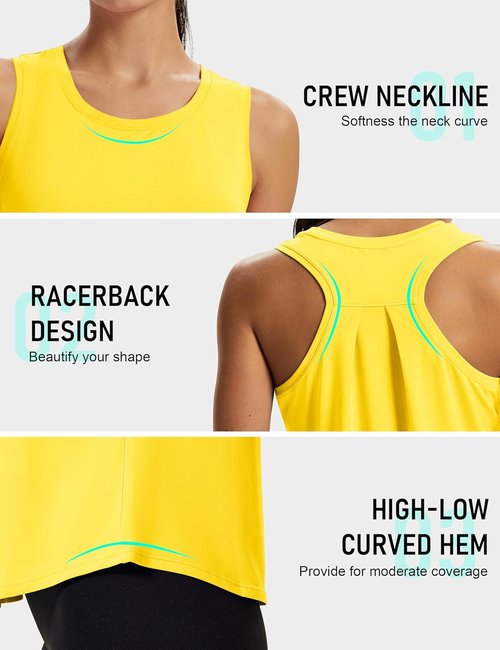 MAGCOMSEN Women's Athletic Tank Top - Racerback Design for Yoga & Gym | Sleeveless Workout Top