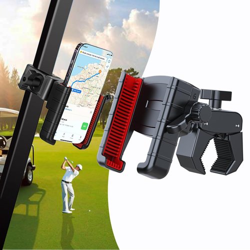 FIIHO Golf Cart Phone Mount with 1s Lock Release, Universal Rotatable Holder & Golf Accessories Compatible with All Phones (iPhone Galaxy) and Major Golf Carts (Yamaha Club Car EZGO)