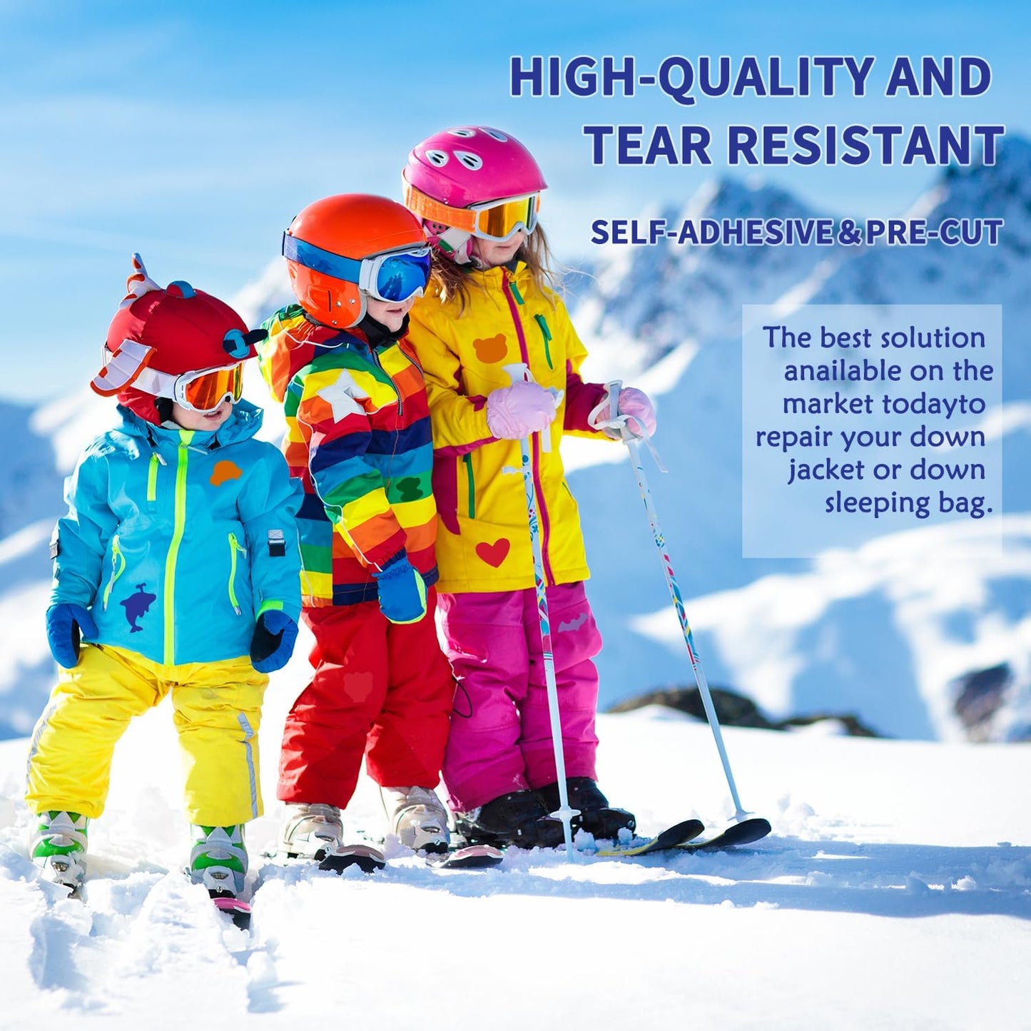 OSDAMCHEN Down Jacket Repair Patch Kit - Pre-Cut Self-Adhesive Waterproof Nylon Patches for Puffer Jackets & Gear