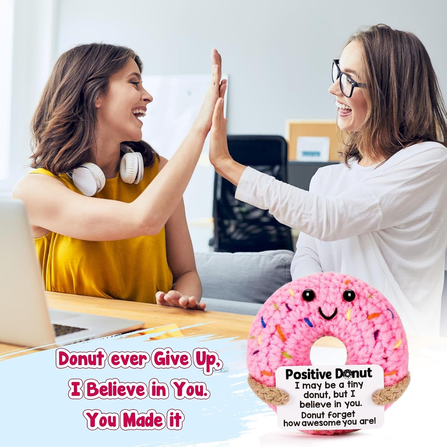 Skiennix Graduation Inspirational Gifts - Motivational Crochet Donut for Women | Perfect College Grad Gift
