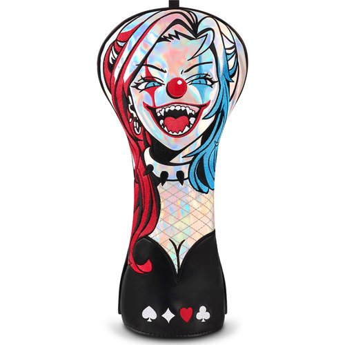 Big Crazy Driver Headcover Putter Cover, Golf Head Covers, Blade Putter Cover Magnetic with Soft Lining, Funny Driver Headcover Waterproof, Golf Club Covers, Unique Joker Girl Golf Headcovers (Laser)