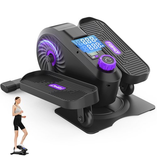 FUNMILY Under Desk Elliptical, Ellipse Leg Exerciser, Standing or Seated Mini Elliptical Machines, Portable Bike Pedal Exerciser for Seniors/Adults, Leg Workout Equipment for Home/Office (Violet)