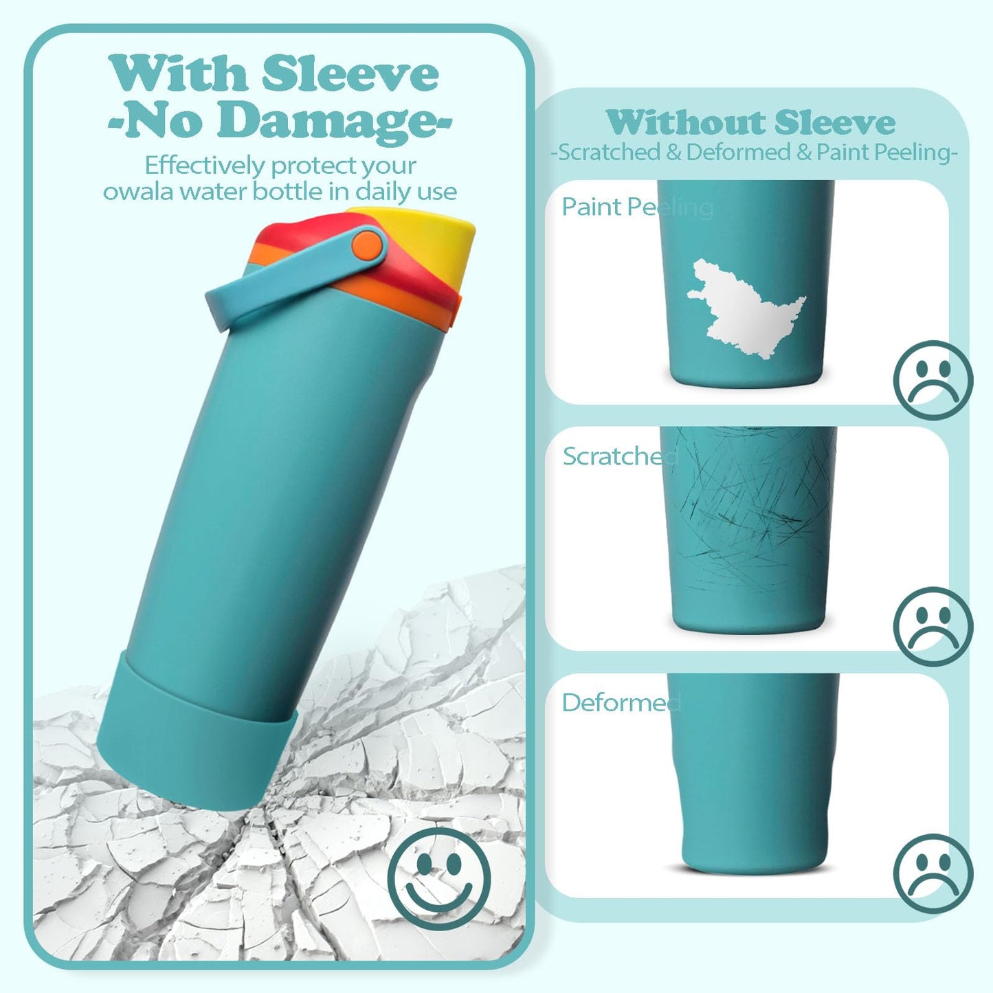 Kaitiaki 2PCS Silicone Boots for Owala 30oz & 40oz FreeSip Sway Bottles & Tumblers – Non-Slip, Scratch-Resistant, Stability Enhancer for Owala Accessories (Summer sweetness)