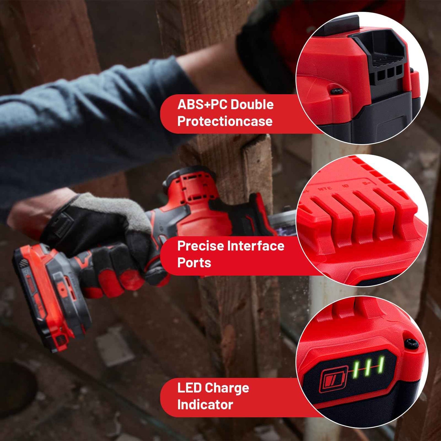 Ultraxxis Upgrade 2-Pack 6.0Ah Batteries Replacement for Craftsman 20V Battery Compatible with Craftsman CMCB205 CMCB204 CMCB206 CMCB202 CMCB201 20V Cordless Power Tools