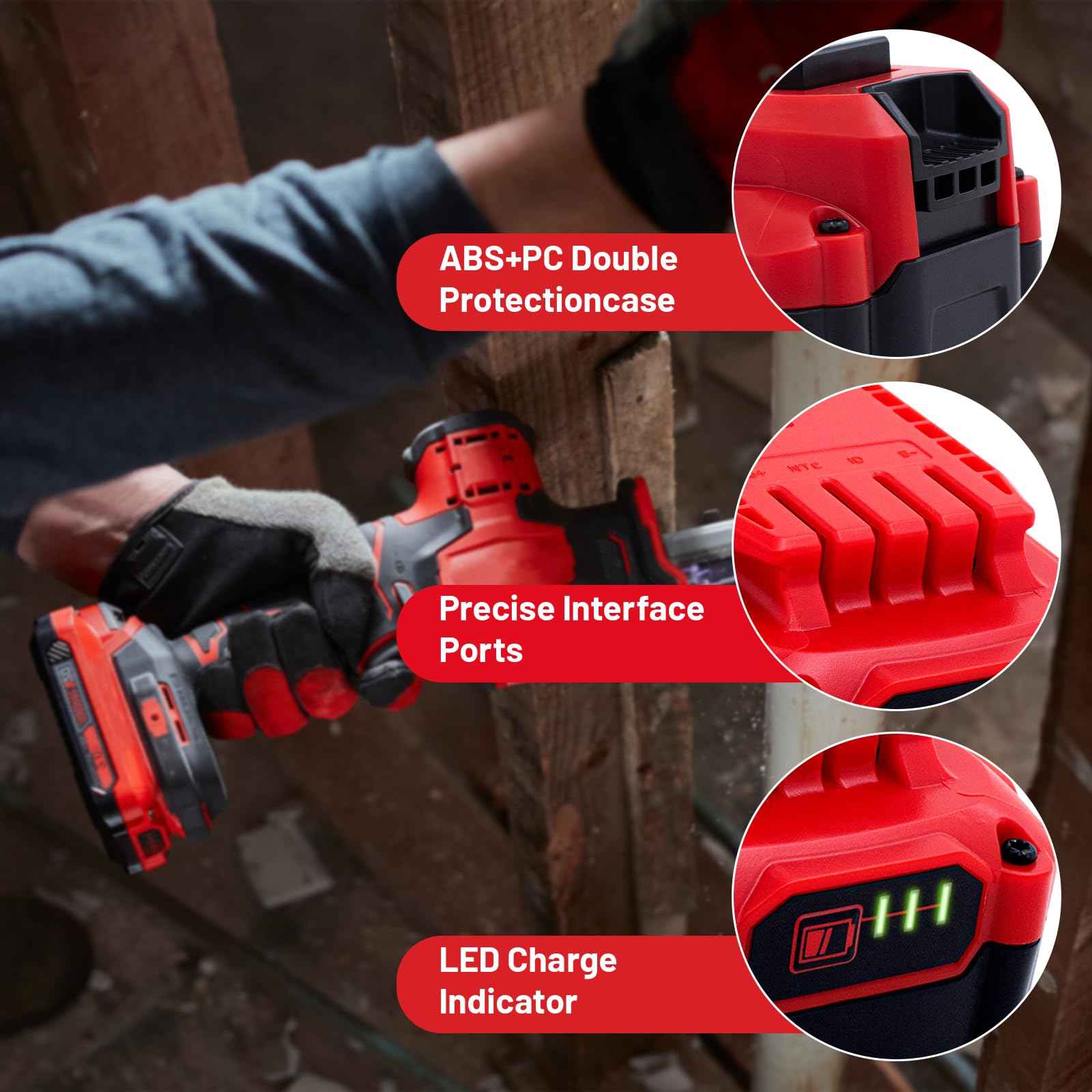 Ultraxxis Upgrade 2-Pack 6.0Ah Batteries Replacement for Craftsman 20V Battery Compatible with Craftsman CMCB205 CMCB204 CMCB206 CMCB202 CMCB201 20V Cordless Power Tools