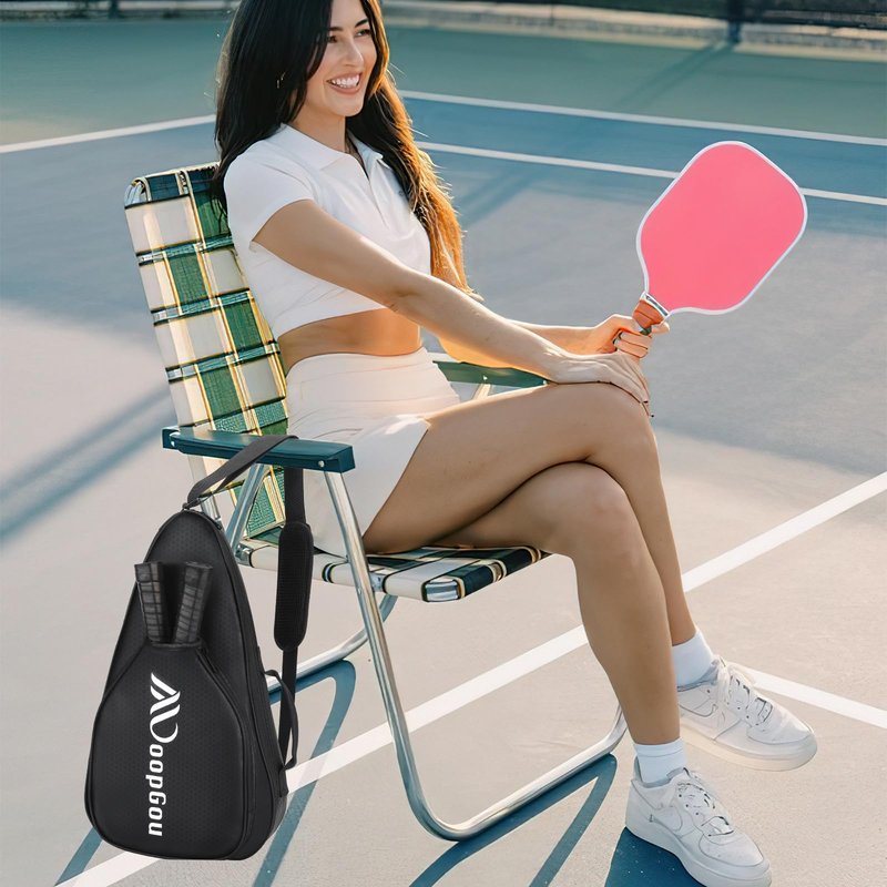 MoopGou Pickleball Bag - Pickleball Bags for Women Men - Pickleball Backpack with Adjustable Shoulder Strap for Pickleball Paddles, Pickleball Tote Bag for Sports, Travel- Black