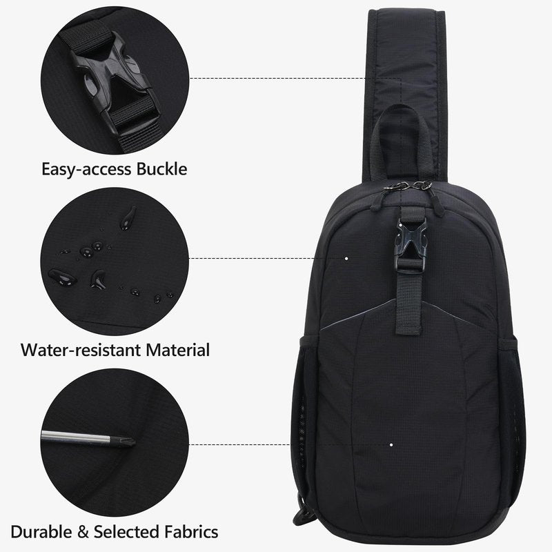 Peicees Crossbody Sling Backpack Sling Bag Travel Hiking Chest Bag Daypack, Purple
