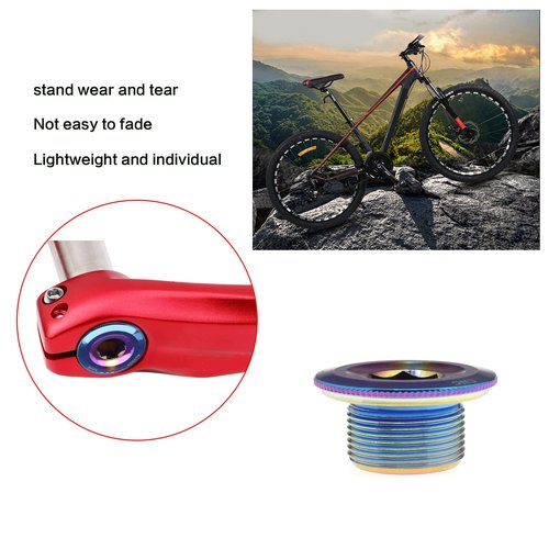 Create idea M18 Bike Crank Cover with 2PCS Bolts Hex Head Crank Arm Bolts Bicycle Crankset Screw Aluminum Alloy Compatible with PROWHEEL FSA/FC-4500/FC-5600