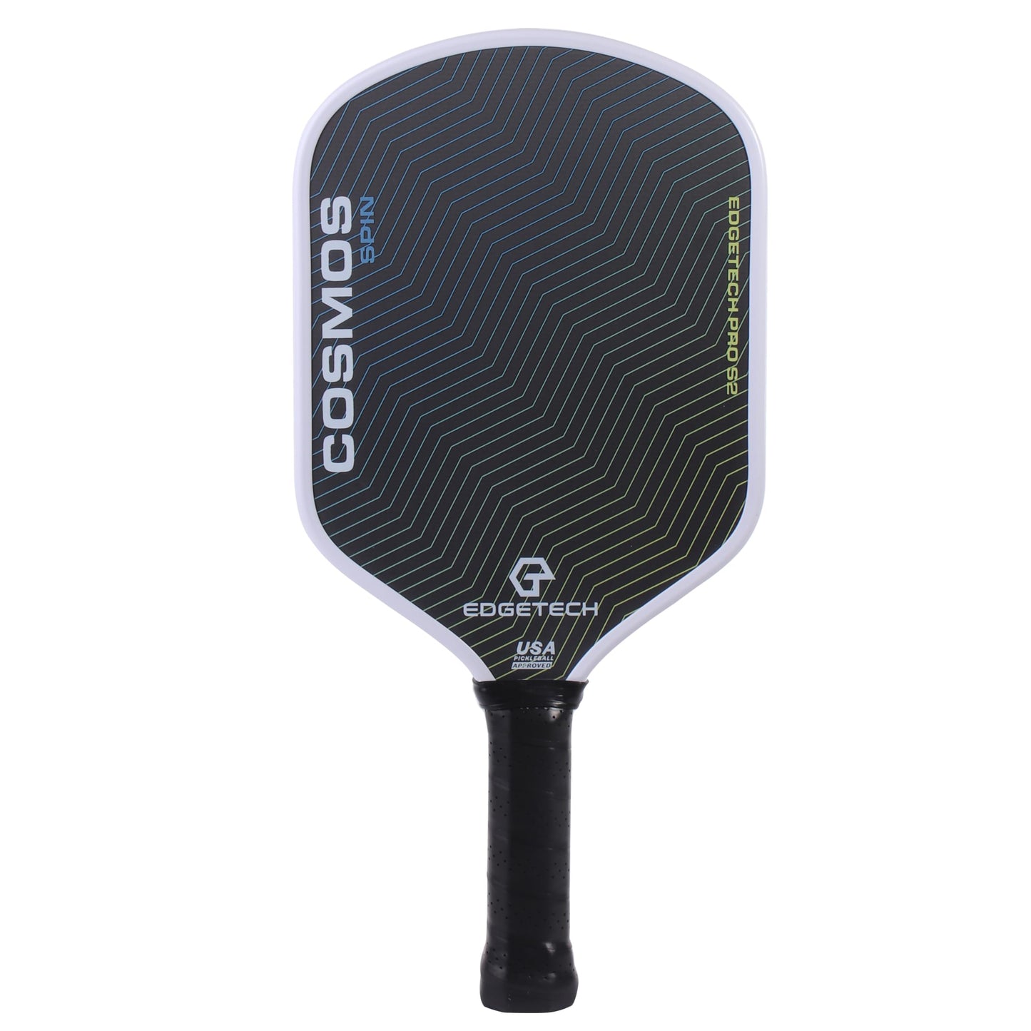 Cosmos Spin | Edgetech Pickleball 16mm Paddle + Cover | Dual Layer Surface - Titanium Weave Base - T700 Raw Carbon Fiber Surface | Orbit Grooves for Spin | Space Propulsion Honeycomb PP Core