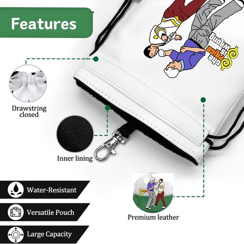 Artpreti Funny Golf Valuables Pouch,Golf Pouch Bag with Drawstrings Golf Tee Leather Tee Ball Bag for Men Women - The Price is Wrong