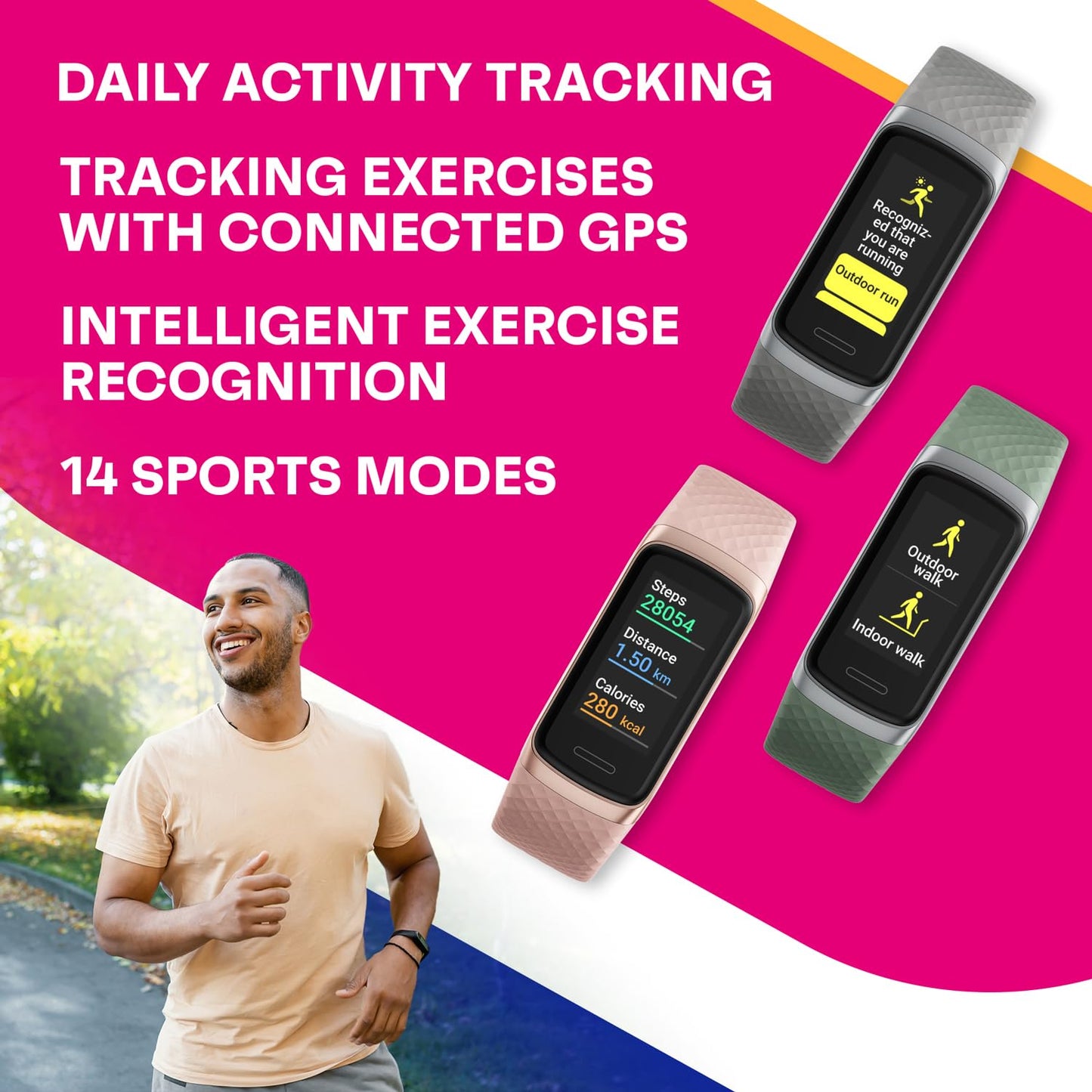 OCTANDRA Active 2 VeryFit Fitness Tracker Heart Rate SpO2 Blood Oxygen Saturation Sleep Monitor 1.05" Screen Activity Step Counter Pedometer IP68 Waterproof Smart Watches for Men Women (ID155) (Grey)
