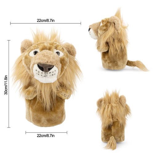 Barudan Golf Animal Golf Head Covers, Men's Golf Gear, Driver Head Cover, 1 Wood, Fits Up to 460cc, Premium Pu Leather, White and Brown, Patriotic