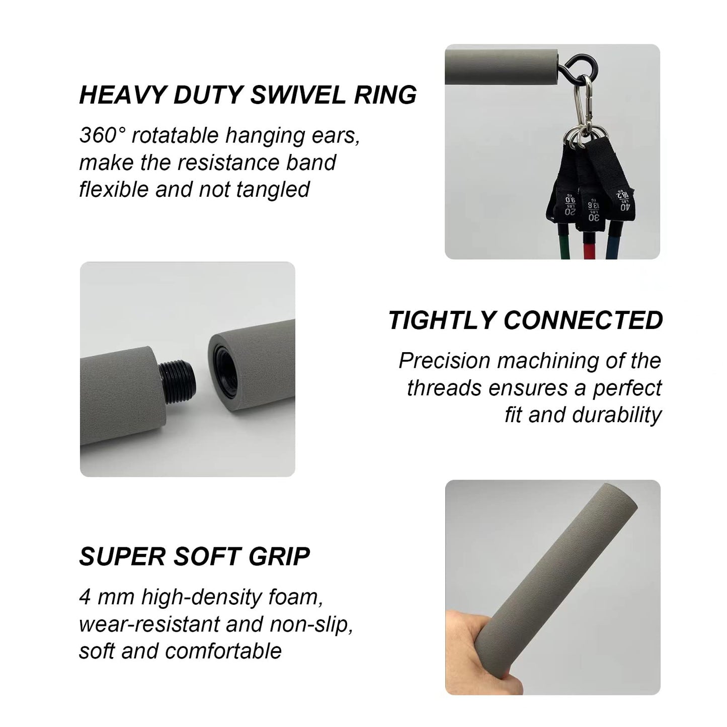 SECOPIN Resistance Band Bar, Body Workout, Portable Pilates Bar, Home Gym Training Equipment, 26 or 39 Inches