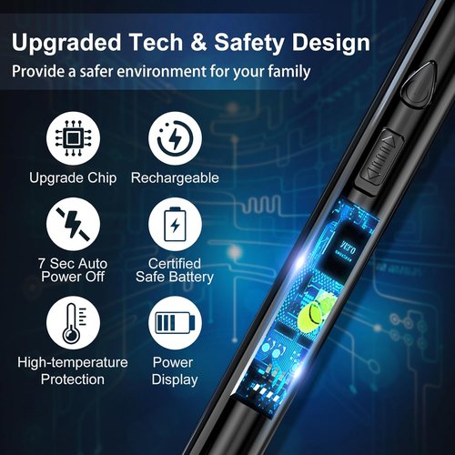 KTEBO Plasma Arc Electric Lighters - Rechargeable USB Long Reach for Candles & BBQ | Windproof Design (2 Pack)