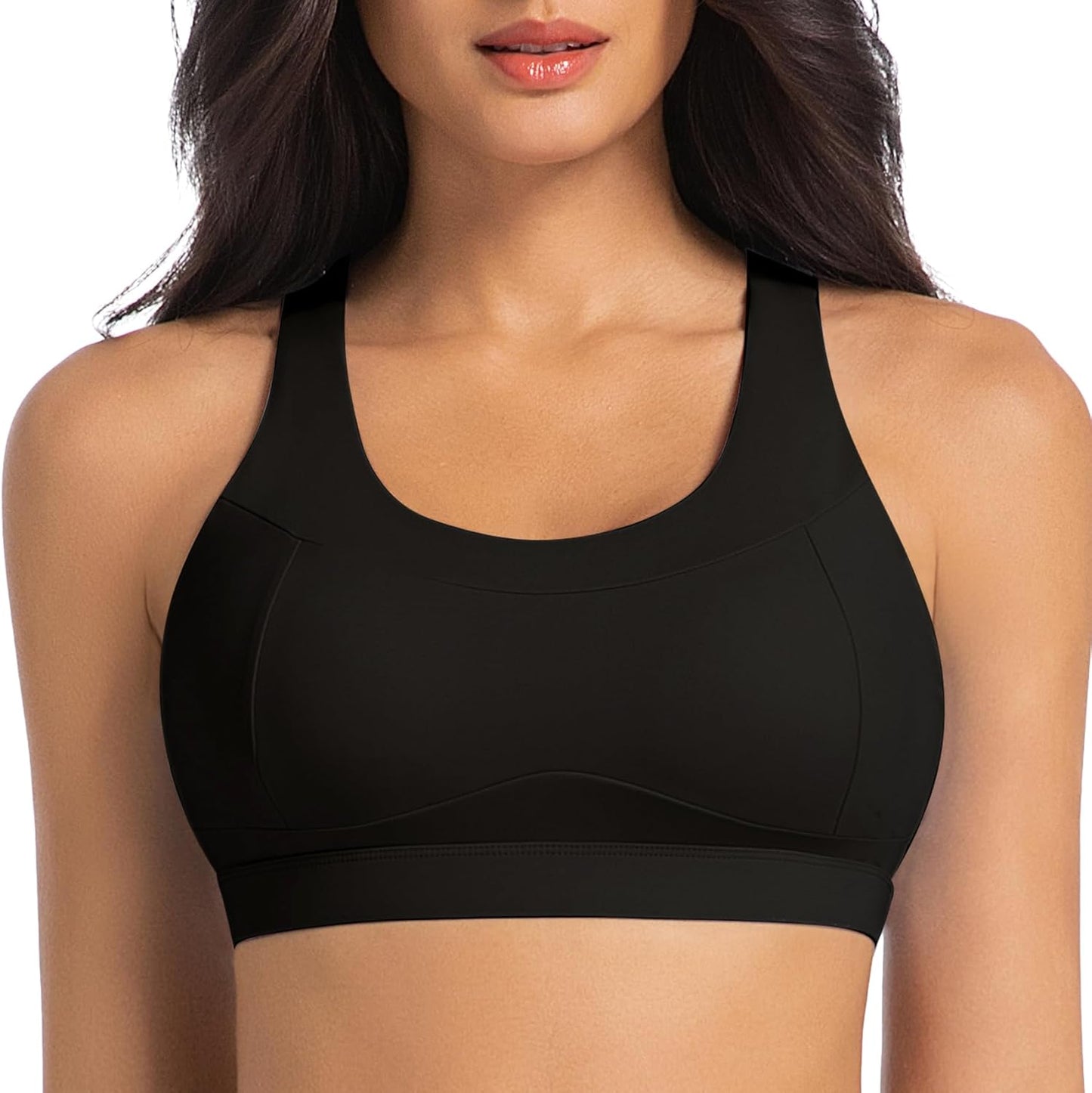 Skiennix High Impact Sports Bra - Racerback Design with Molded Cups for Yoga & Running | Backless Style