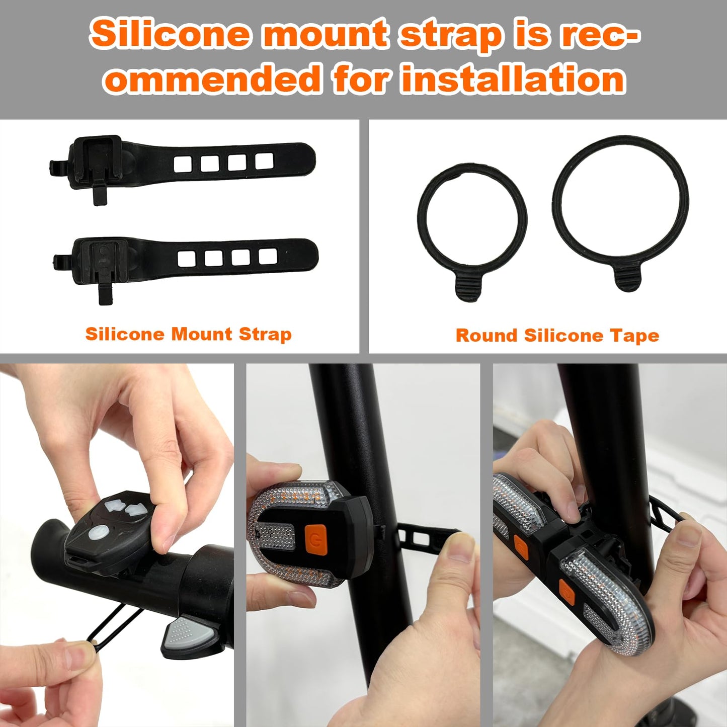 Bike Tail Light with Turn Signal, Bicycle Turn Signals Rear Bike Light Remote Control USB Rechargeable Split 5 Modes Waterproof Bike Taillights Can be Mounted on Front and Rear