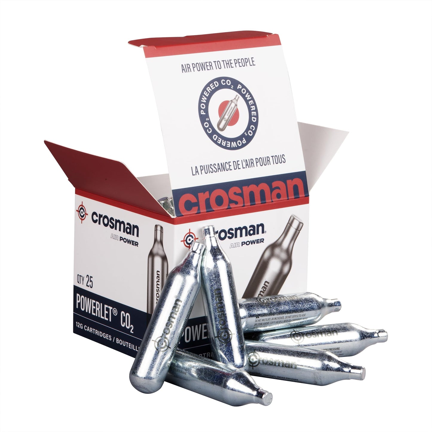 Crosman 12-Gram CO2 Powerlet Cartridges For Use With Air Rifles And Air Pistols