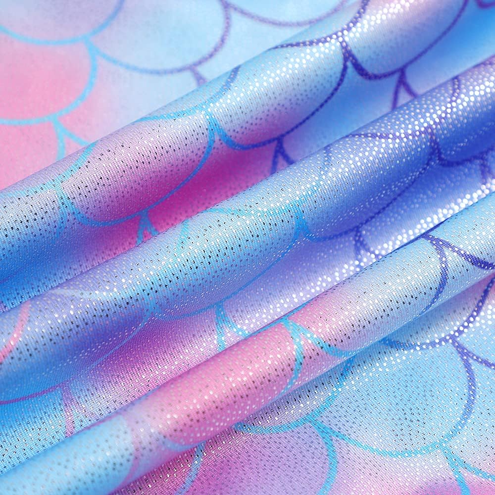 Skiennix Leotards for Girls - Shiny Mermaid Unicorn Design | Toddler Gymnastics & Dance Wear