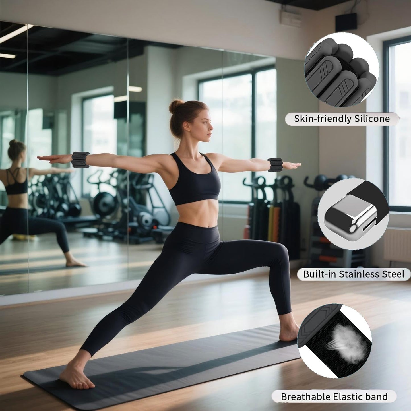 VROROPX Ankle Weights for Women, Wrist Weights with Breathable & Comfortable Silicone Rubber Design, Adjustable Ankle Weights for Strength Training
