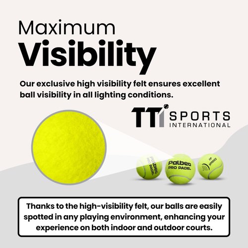 Palbea PRO Padel Balls. 6 Tubes of 3 Padel Tennis Balls FIP Approved. Paddle Balls Made of HV Felt for Training and Tournament. Suitable for Any Surface or Sites.