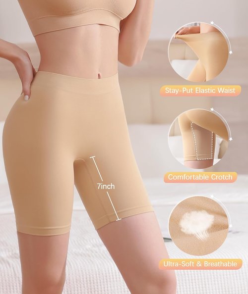 BESTENA Slip Shorts - Seamless Smooth Under Dress Shorts for Women | Ideal for Yoga & Workouts
