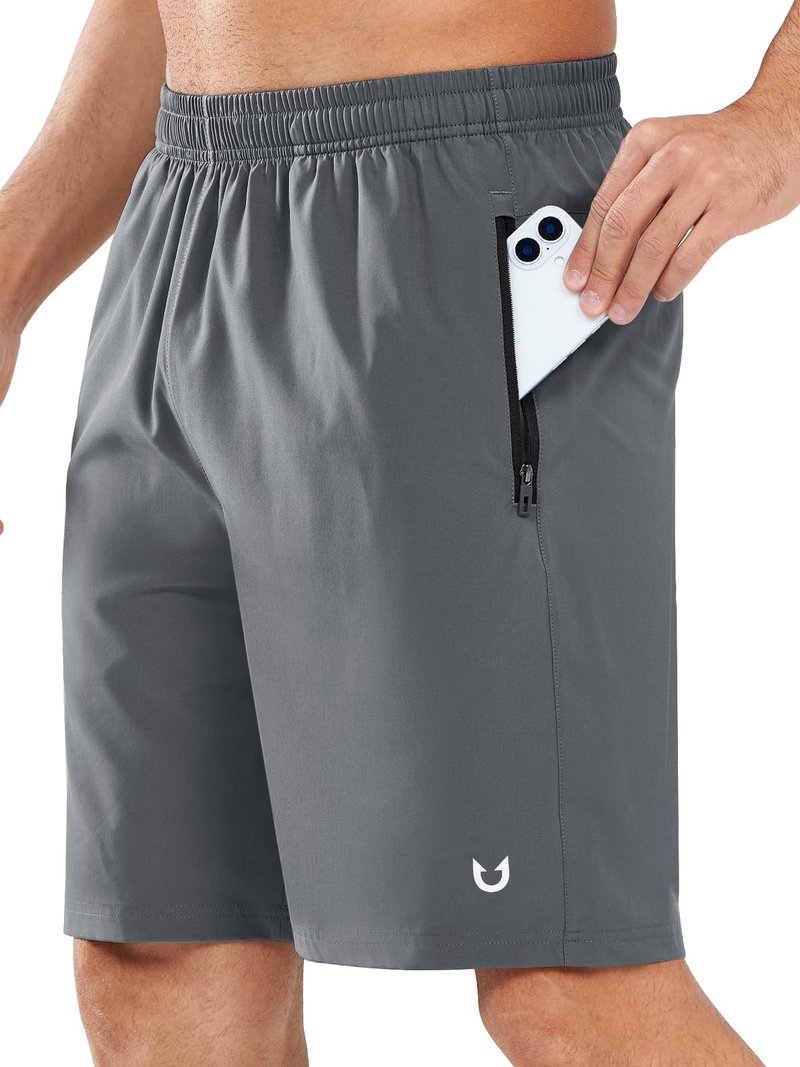 NORTHYARD Men's Athletic Running Shorts Quick Dry Workout Shorts Lightweight Sports Gym Basketball 7"/ 9"/ 5" Tennis Hiking Exercise SMOKEGREY-9 inches L
