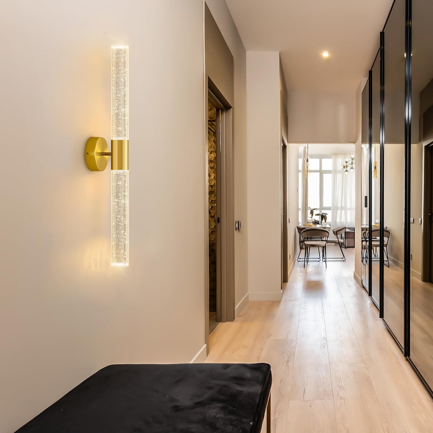 Wall Sconces LED Modern Sconces Dining Room Wall Lighting 10W 3000K LED Wall Lights Crystal Hardwired Wall Light Fixtures for Living Room Bedroom Bathroom Hallway