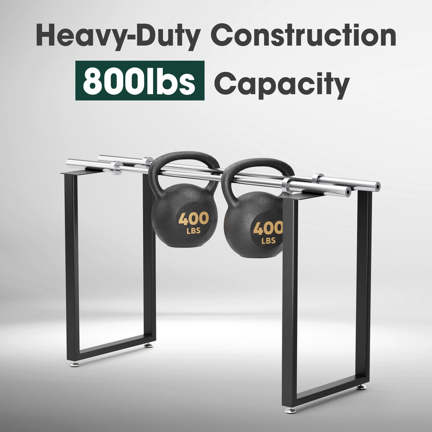 Yes4All Metal Table Legs, 28 inch Height with Adjustable Protector Levelers, Heavy Duty, Black, Bear Up to 800lb, Set of 2