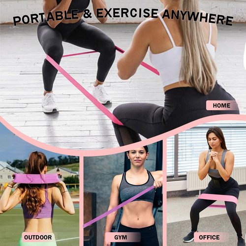 KANGFITER Resistance Bands - Non-Slip Fabric Booty Bands with Door Anchor for Home Workouts | Versatile for Yoga & Pilates