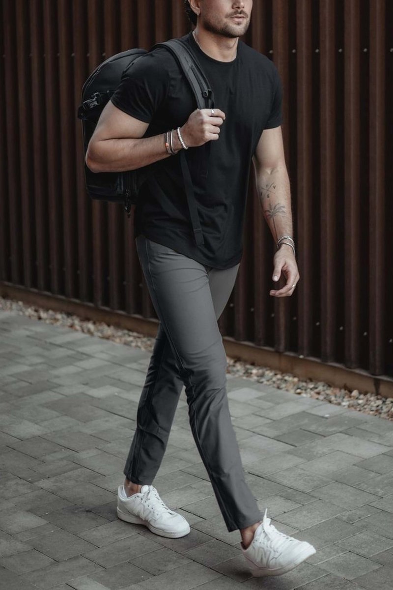 Men's 3 Pack Lightweight Breathable Athletic Gym Running Pants Workout Joggers with Zipper Pockets Black Blue Grey L