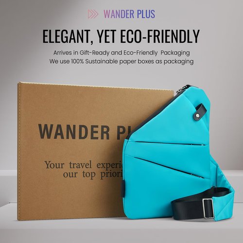 WANDER PLUS Anti Theft Crossbody Bag, Shoulder Bag Anti-theft Design for Travel, Sport, Work, Ruby Red