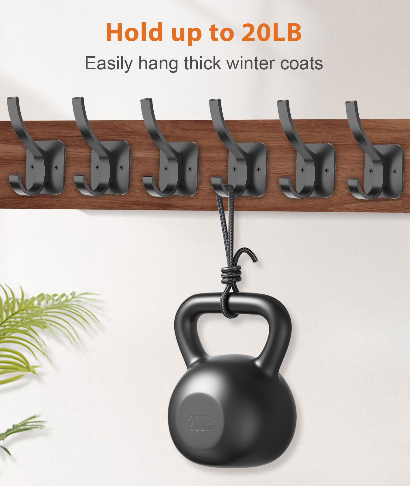 Optish Black Coat Hooks Wall Mount, Wall Hooks for Hanging, Towel Hooks Heavy Duty Backpack Hooks for Hat Coat and Towel (10Pack, Black)