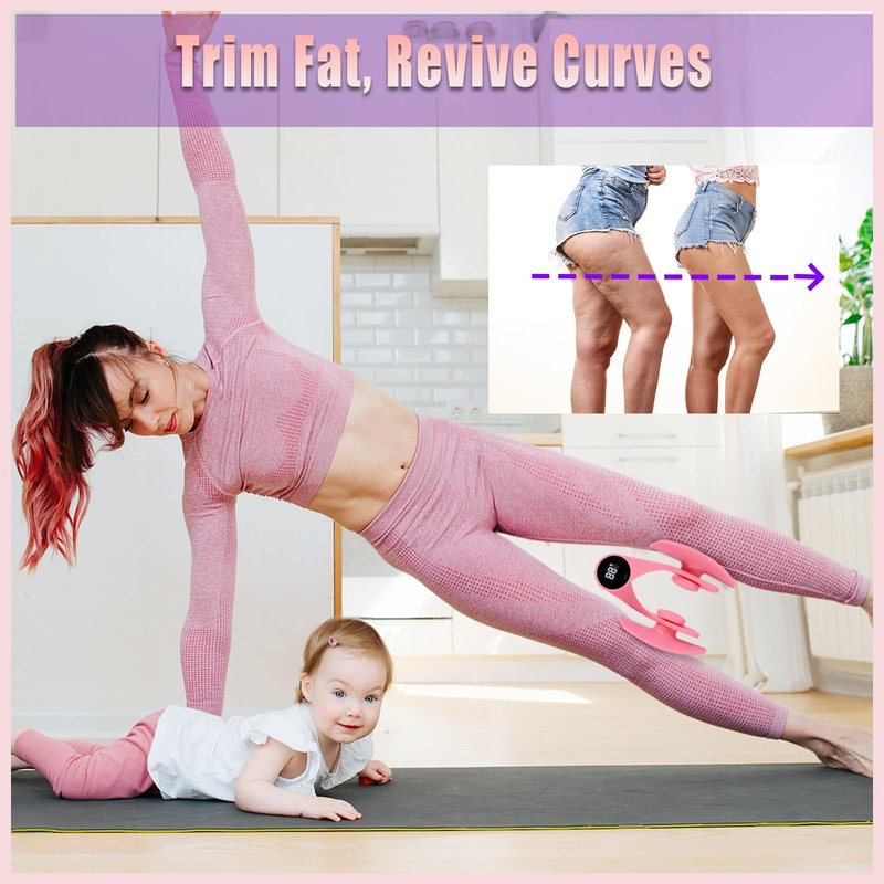 Pelvic Trainer for Women & Men – Adjustable Spring Resistance Hip Exerciser, Kegel Exerciser Toner for Your Thigh & Pelvic Muscle, Enhancing Your Intimate Moments. Home Fitness Equipment (Pink)