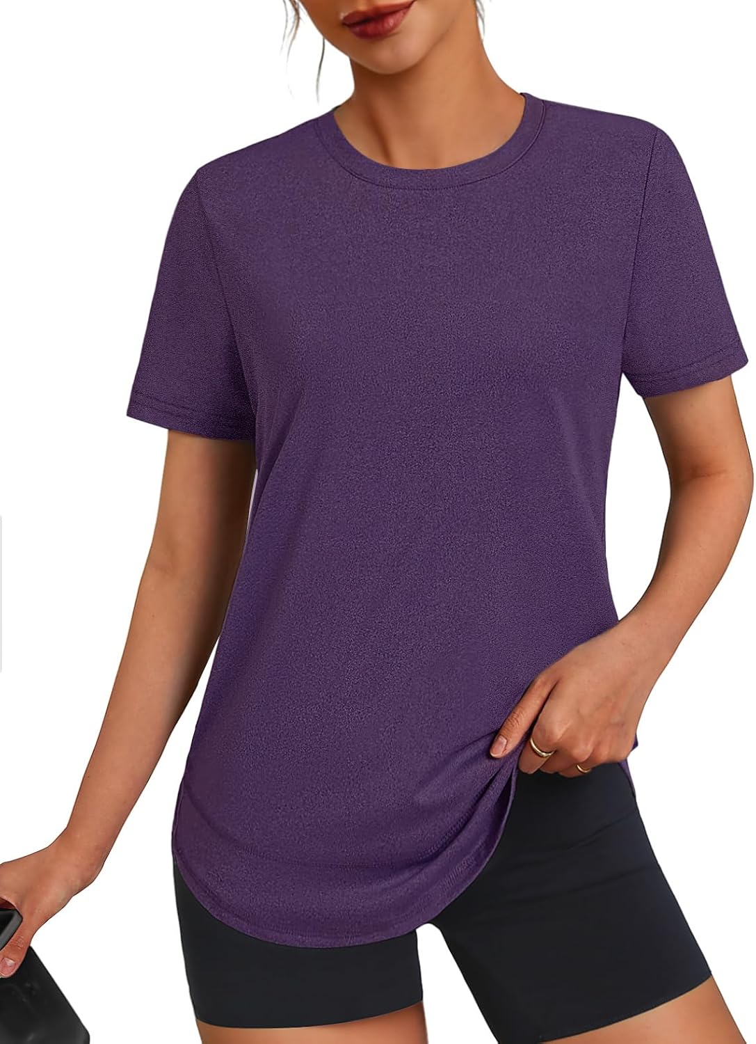 Skiennix Women's Workout Tops - Short Sleeve Crewneck Yoga & Running Shirts | Quick Dry, S-3XL