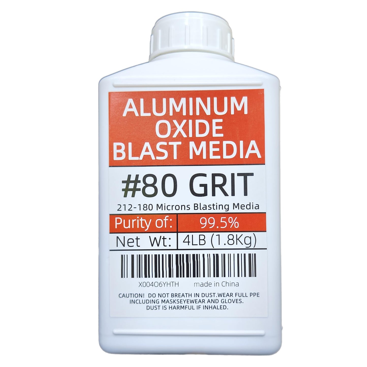 #80 Grit Aluminum Oxide Sandblasting Medium (4 Lbs/1.8 Kg) Fine Sandblasting Medium - Application: Used As Abrasive And Medium For Sandblasting Cabinets And Sandblasting Machines. (Purity 99.5%)
