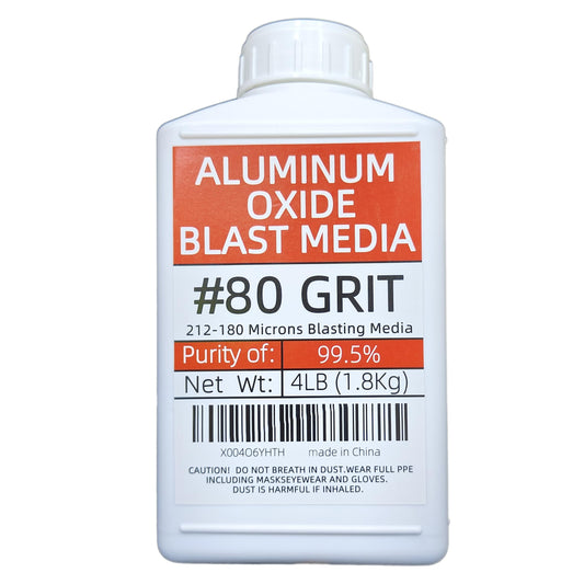 #80 Grit Aluminum Oxide Sandblasting Medium (4 Lbs/1.8 Kg) Fine Sandblasting Medium - Application: Used As Abrasive And Medium For Sandblasting Cabinets And Sandblasting Machines. (Purity 99.5%)