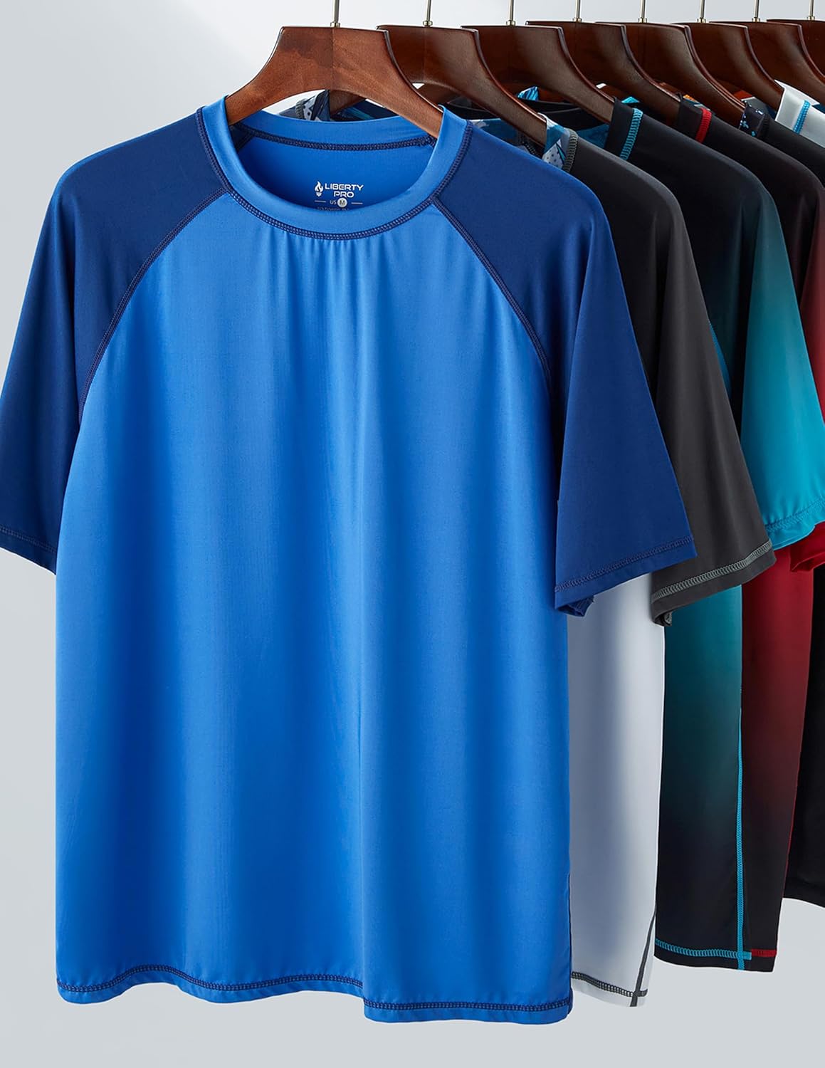 Skiennix Swim Shirts for Men - UPF 50+ Quick Dry Rash Guard | Loose Fit Short Sleeve - 2-Pack