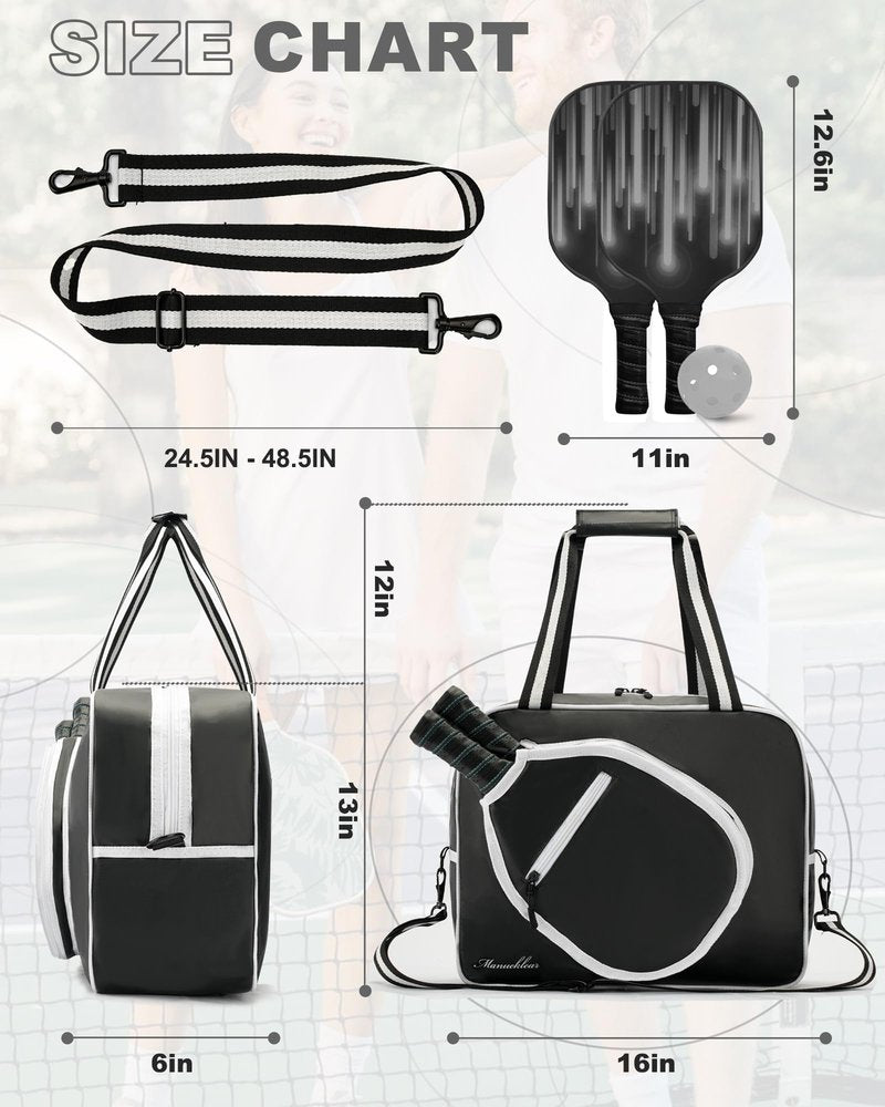 MANUEKLEAR 100% Waterproofing Pickleball Bags for Men and Women, Crossbody Sling Pickle Ball Bag Tote