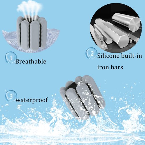 Jimikay Adjustable Wrist & Ankle Weights for Women and Men, Set of 2 (1lb Each),Silicone Weighted Bangles,weighted bracelet for Yoga, Dance, Pilates, Pool Exercises and Jogging etc (Light Gray)