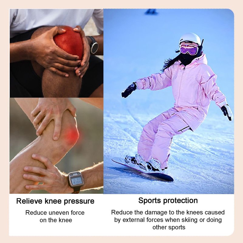 POMAMZ Silicone Knee Pads,Adhesive Knee Brace KneePad for Skiing Skating,Snowboarding,Ateboarding,Roller Skating,Rollerblading,Dancing,Unisex,Skin,M