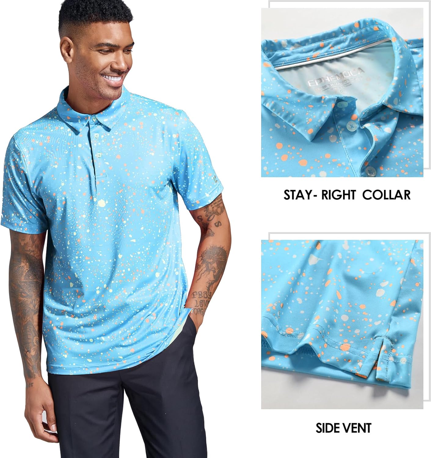 Skiennix Golf Shirts for Men - Dry Fit Performance Short Sleeve Polo | Moisture-Wicking Design