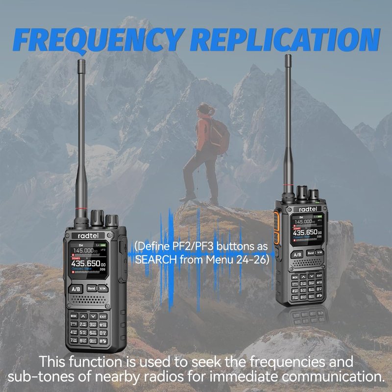 Radtel RT-920 Walkie Talkie 8W Long Range Programmable Bluetooth Two-Way Handheld Radio, SW MW LW CB 27MHz -126dBm Receive SSB AM FM Noise-Reduction NOAA