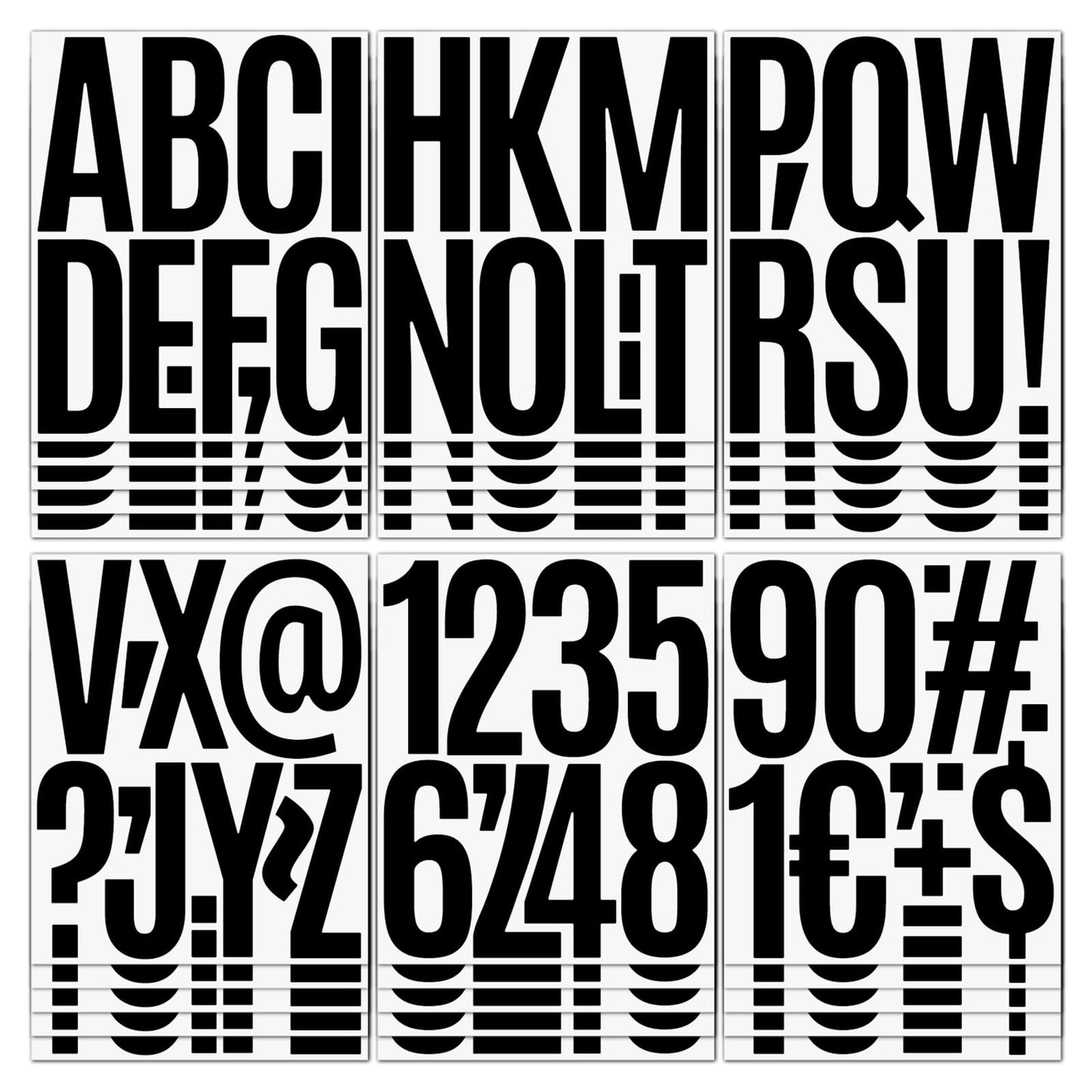 YNHAY 305 Pcs Waterproof 5" Vinyl Alphabet & Number Stickers - Self-Adhesive for Mailboxes, Windows, Doors, Signs, Vehicles, and More (Black, 5 Inch)
