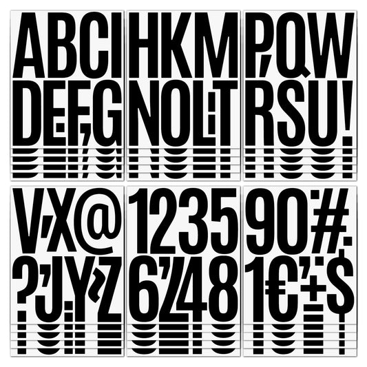 YNHAY 305 Pcs Waterproof 5" Vinyl Alphabet & Number Stickers - Self-Adhesive for Mailboxes, Windows, Doors, Signs, Vehicles, and More (Black, 5 Inch)