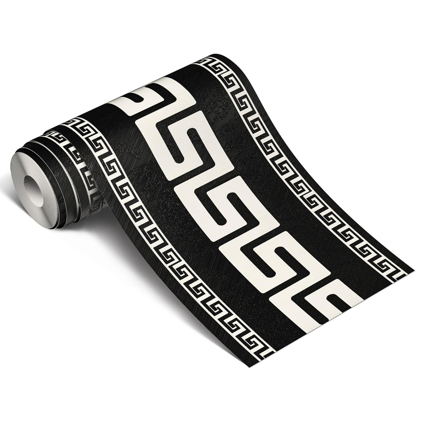 WAPANE 3D Wallpaper Border Peel and Stick 5.1" x 196.8" Self Adhesive Removable Waterproof and Oilproof Wall Border Baseboard for Living Room Bedroom Bathroom Mirror Ceiling Decorative Line, Black