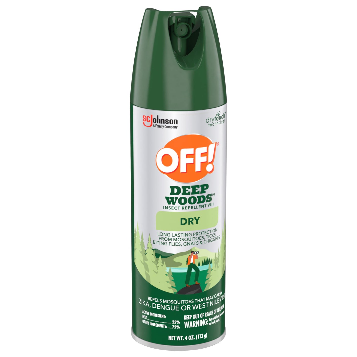 OFF! Deep Woods Dry Bug Spray Insect Repellent VIII Long Lasting Outdoor Protection from Mosquitoes and Ticks 4 Ounce (Pack of 6)