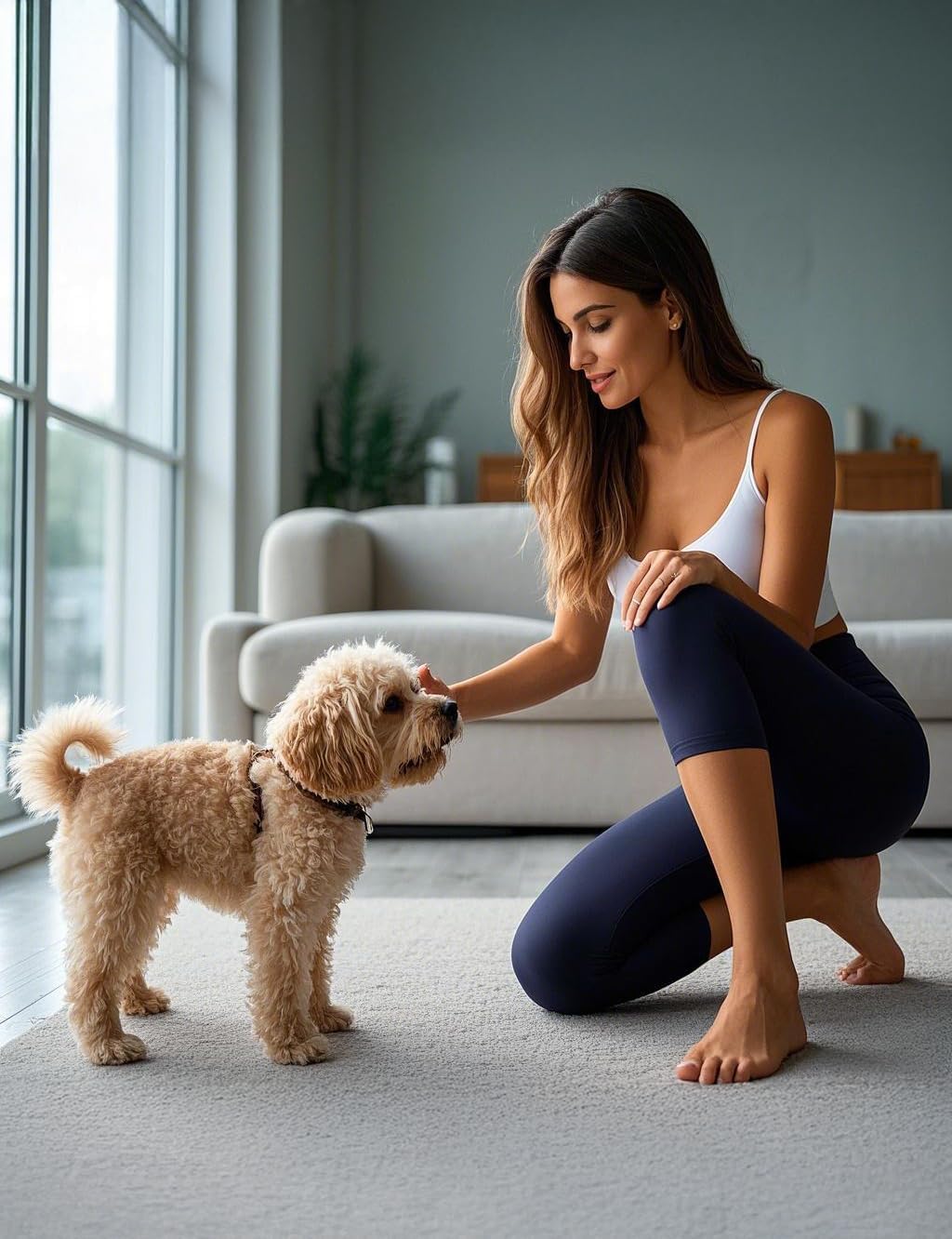 Skiennix High Waisted Leggings - Buttery Soft Full Length Capri Pants with Pockets for Women
