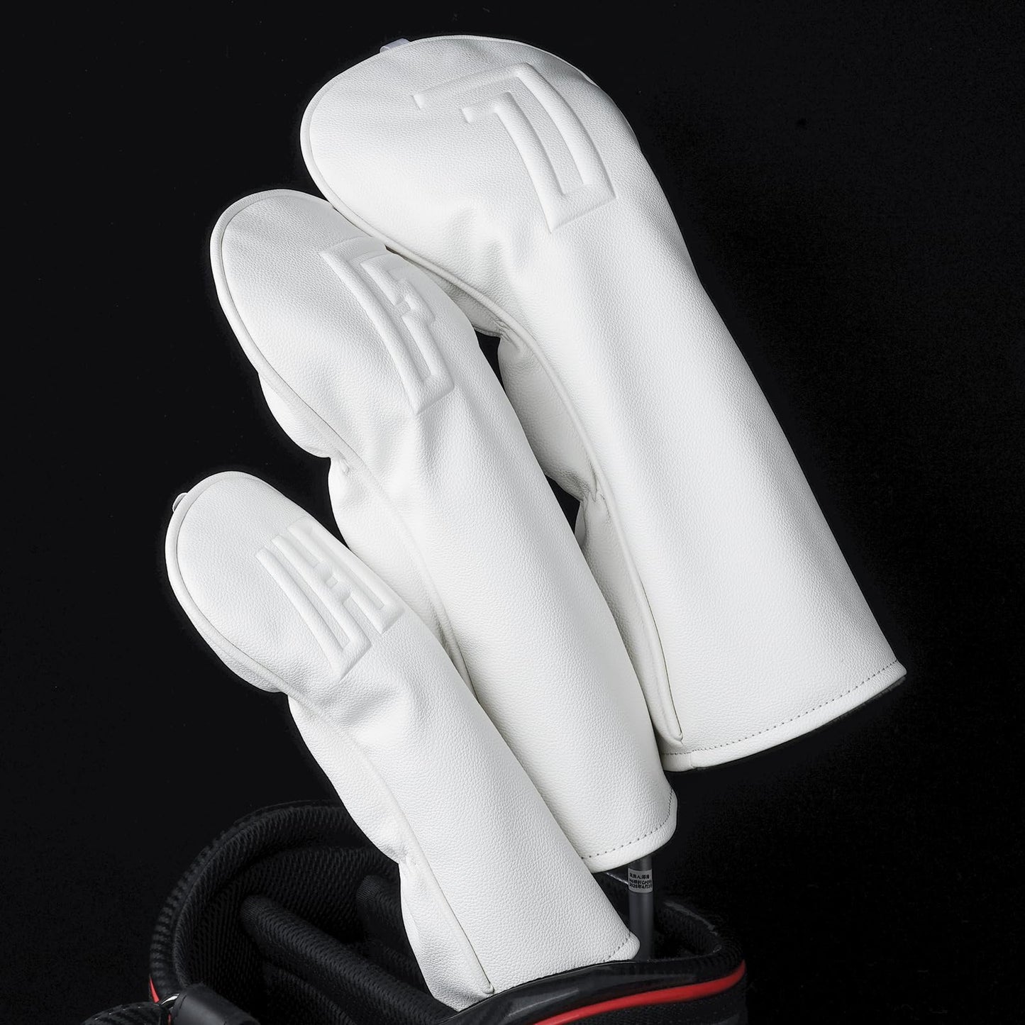 Craftsman Golf Minimal Design 3D Embossed No. White #1 Golf Club Headcover Cover for Driver Fits up to 460cc Heads